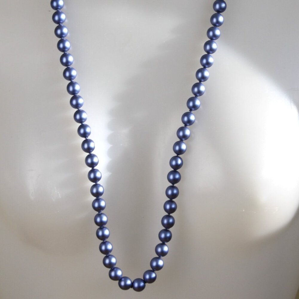 vintage Joan Rivers Czech Glass blue glass pearl beaded necklace classic …